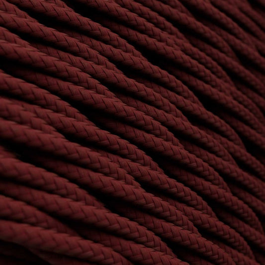 Twisted burgundy viscose cable