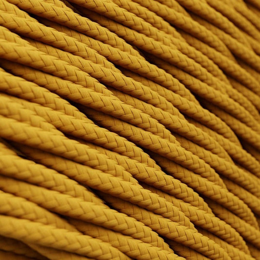 Twisted mustard viscose cable