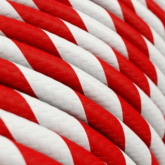 White and red textile cable