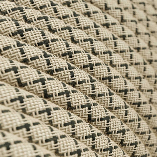 Pattern grey cotton and natural linen cable