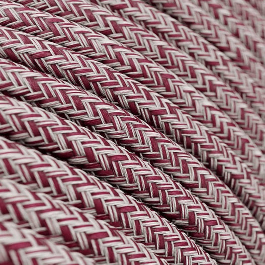 Glittering pink cotton and natural linen cable
