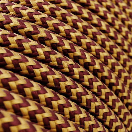 Angular gold and red viscose cable