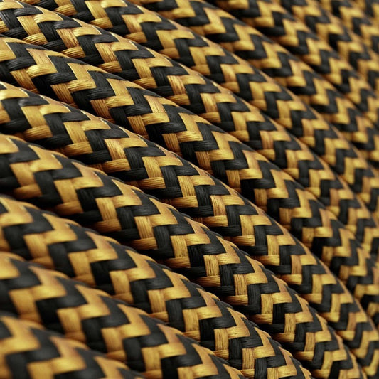 Angular gold and black viscose cable