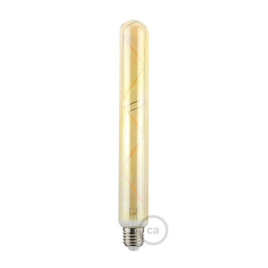 LED T38 E27 angular golden filament 5,5W 2000K bulb