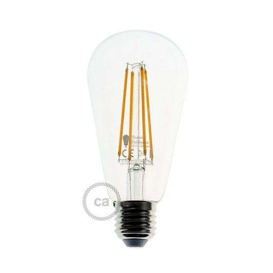 LED ST64 E27 clear edison 7,5W 2200K dimmable bulb