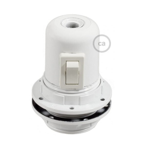 E27 double ferrule bakelite lamp holder with switch