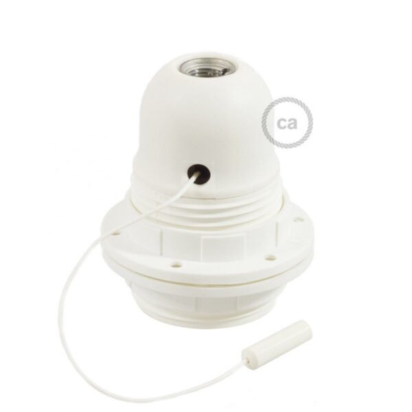 Double ferrule thermoplastic E27 lamp holder kit for lampshade with pull switch