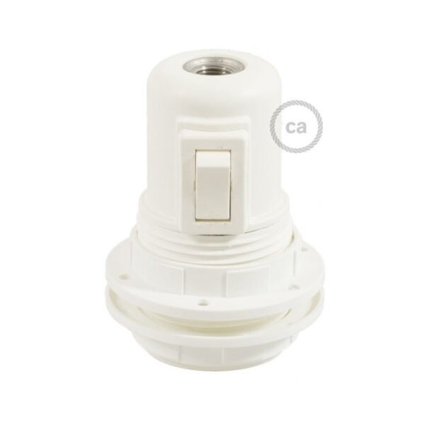 E27 double ferrule thermoplastic lamp holder with switch