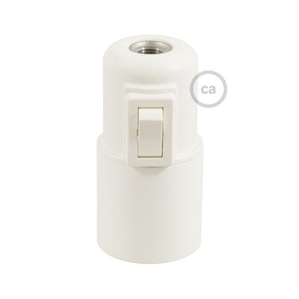 E27 thermoplastic lamp holder with switch