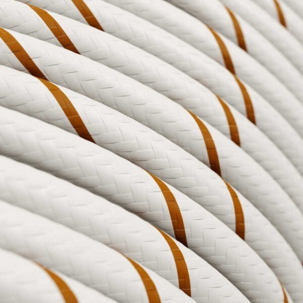 White and gold textile cable