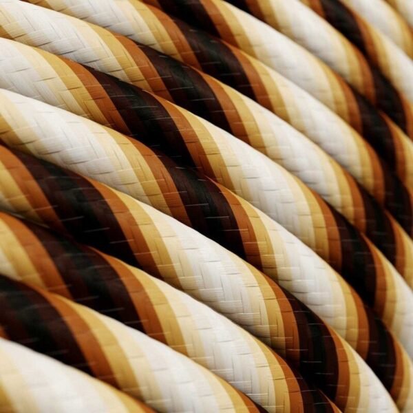 Blurry white and brown textile cable