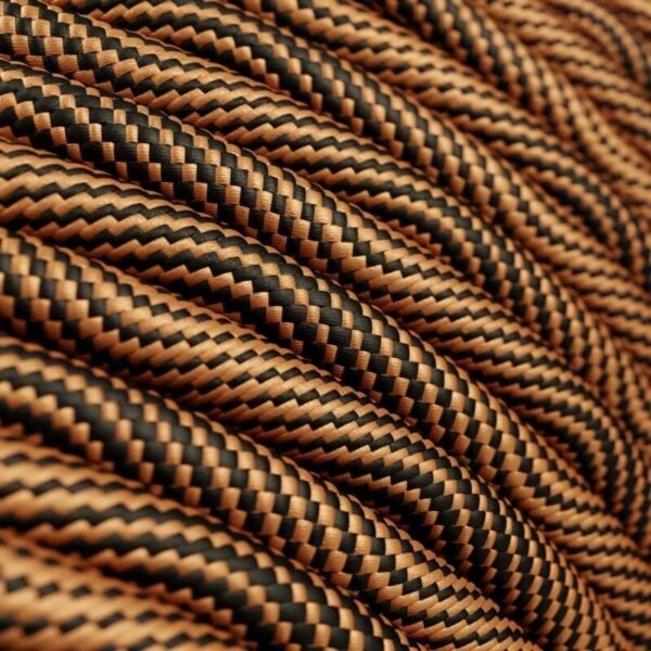 Optical black and copper textile cable