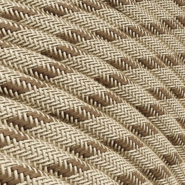 Light brown stripes cotton and natural linen cable