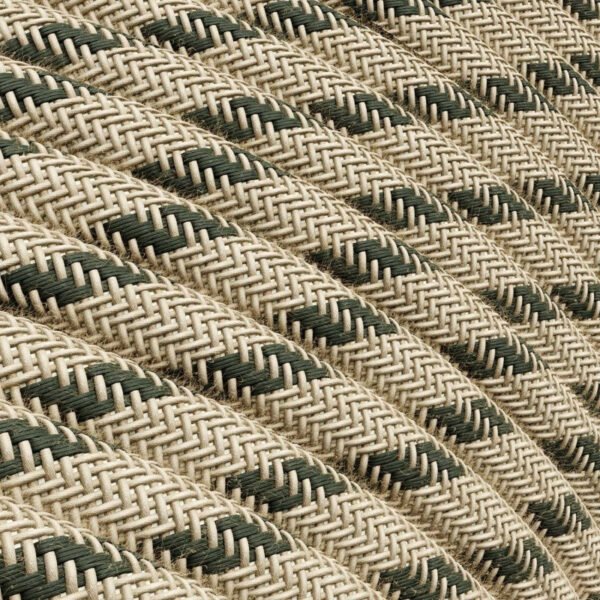 Gray stripes cotton and natural linen cable