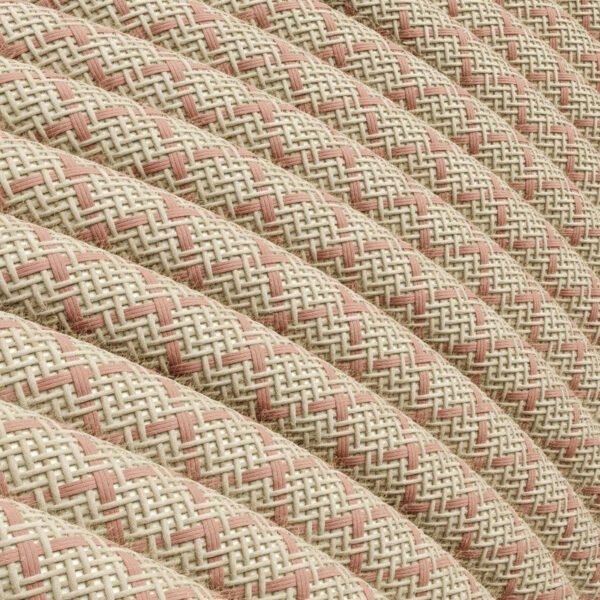 Pattern pink cotton and natural linen cable