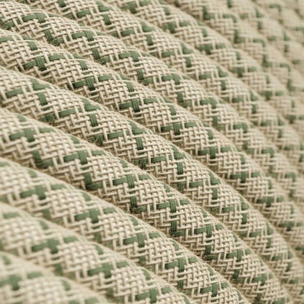 Pattern green cotton and natural linen cable