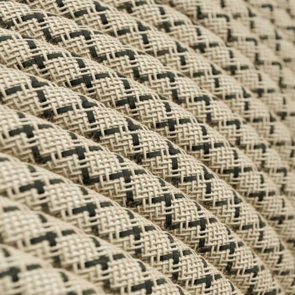 Pattern Gray cotton and natural linen cable