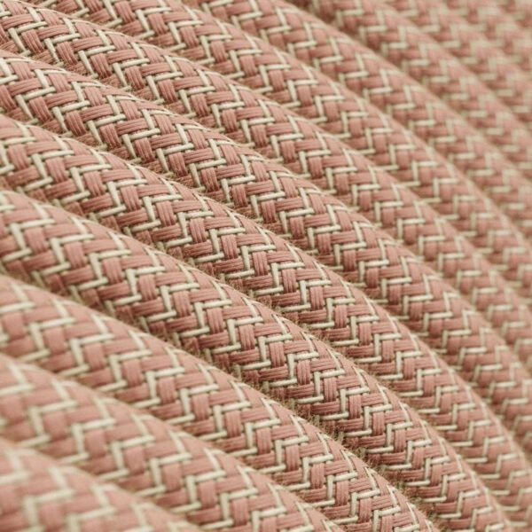Angular pink cotton and natural linen cable