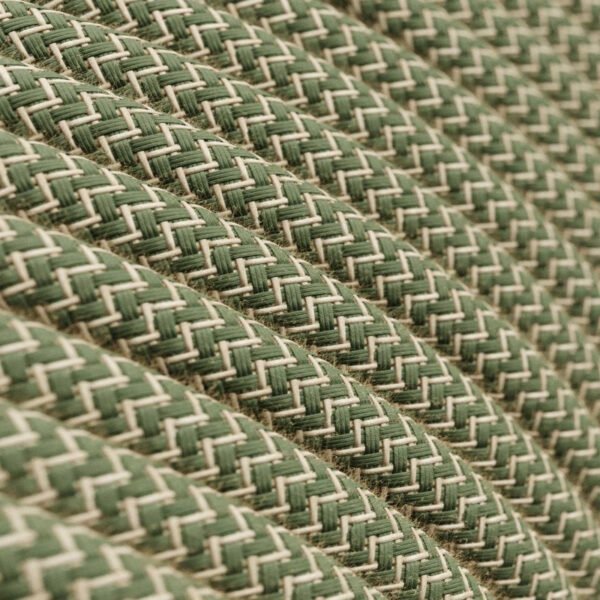 Angular green thyme cotton and natural linen cable