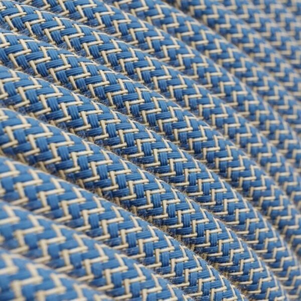 Angular blue cotton and natural linen cable