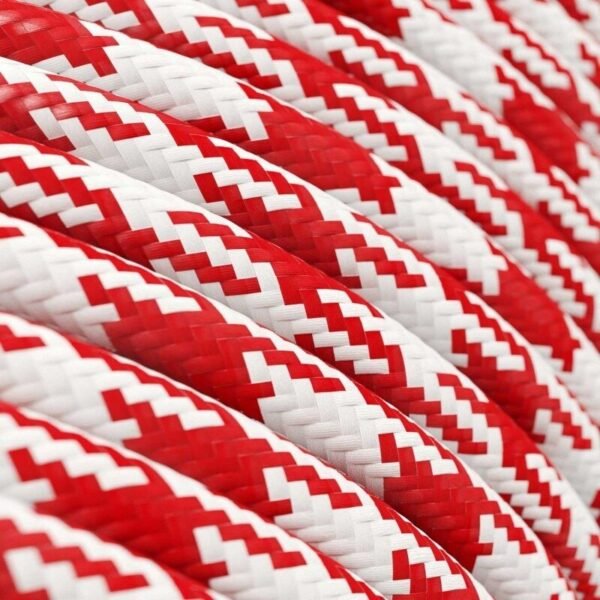Red and white viscose cable