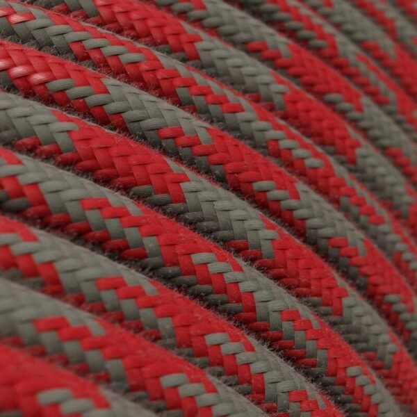 Fire red and Gray cotton cable