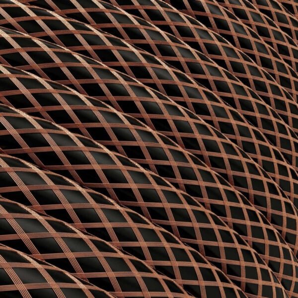 Black with copper mesh cable