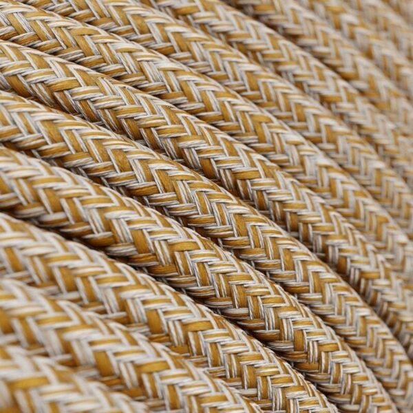 Glittering hay cotton and natural linen cable