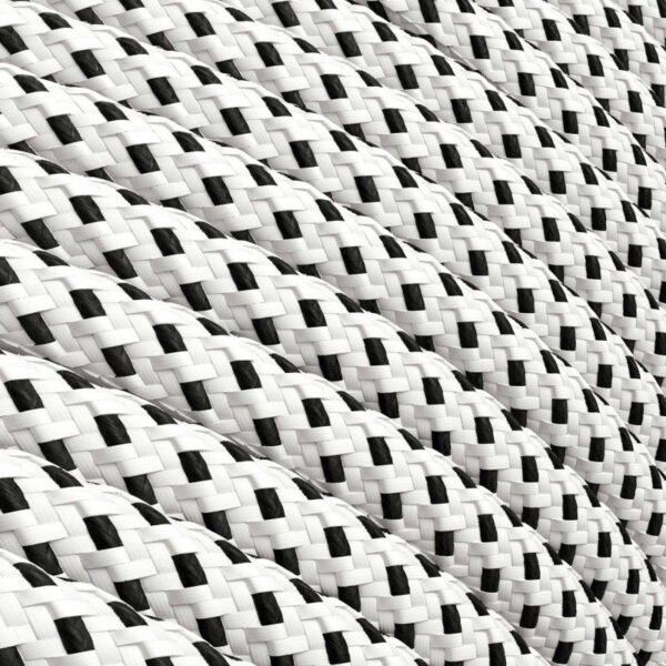 White and black textile cable