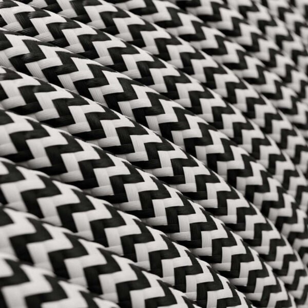Angular black and white viscose cable