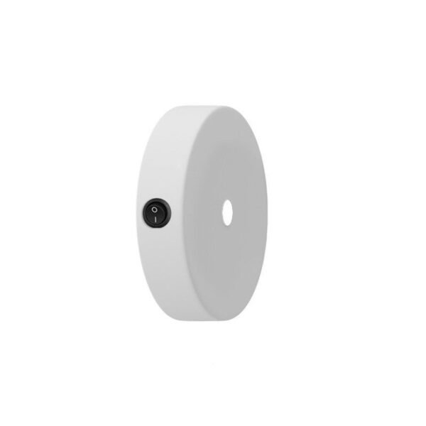 Small round metal wall mounting base with switch