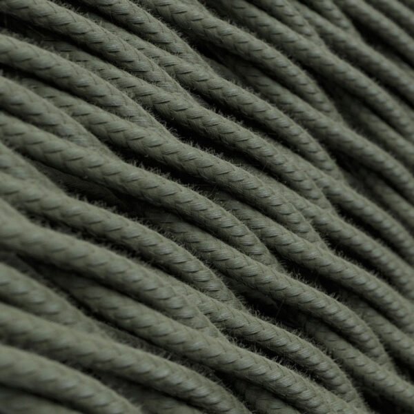 Twisted green Gray cotton cable