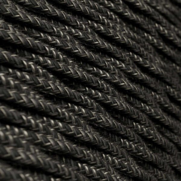 Twisted dark Gray linen cable
