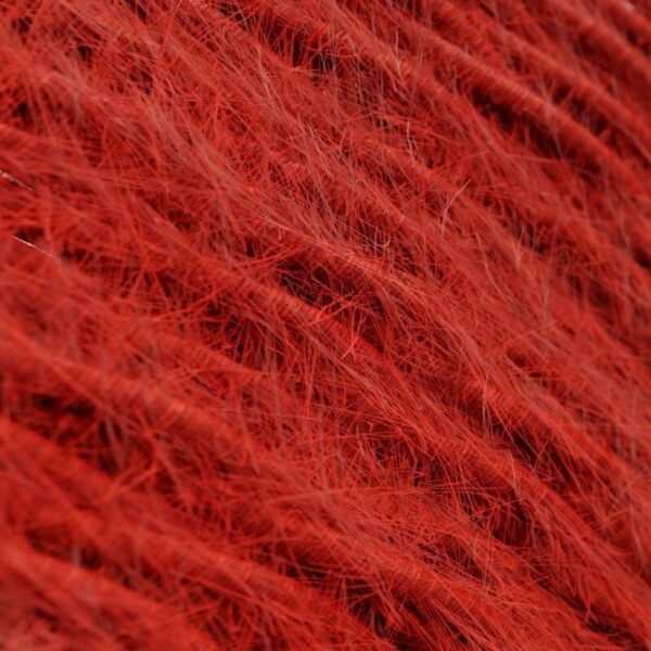 Twisted hairy-effect red textile cable