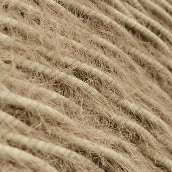 Twisted hairy-effect khaki textile cable