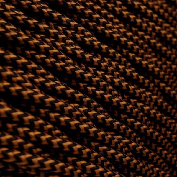 Twisted black and brown textile cable