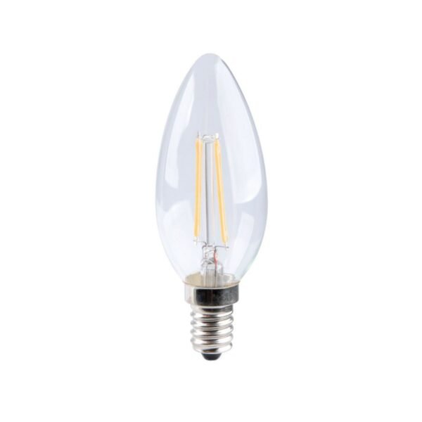LED E14 clear filament candle 6W 2700K bulb