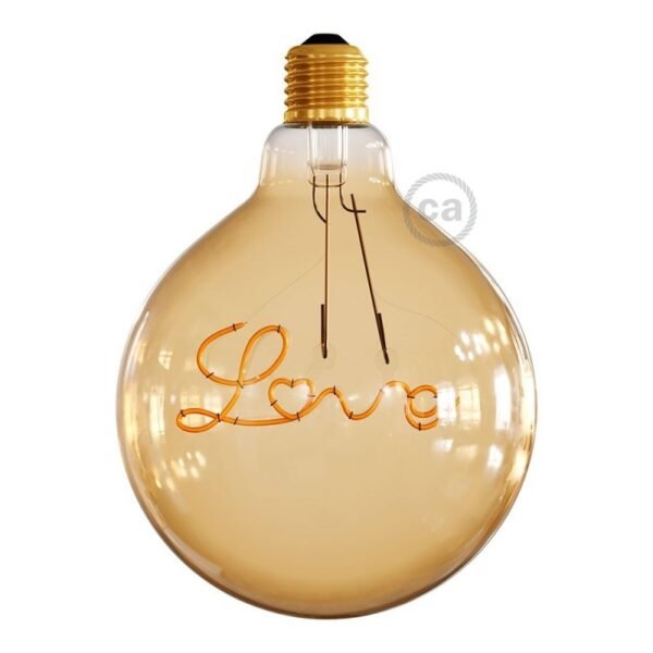 LED G125 E27 Love Golden Filament 4,5W 1800K Dimmable Bulb