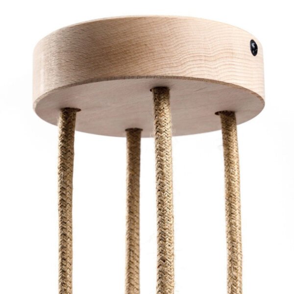 Wooden 4 cable pendant mounting base