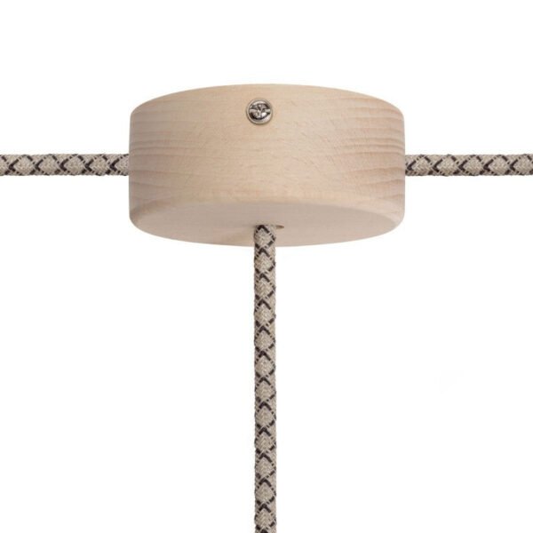 Wooden pendant mounting base with side holes