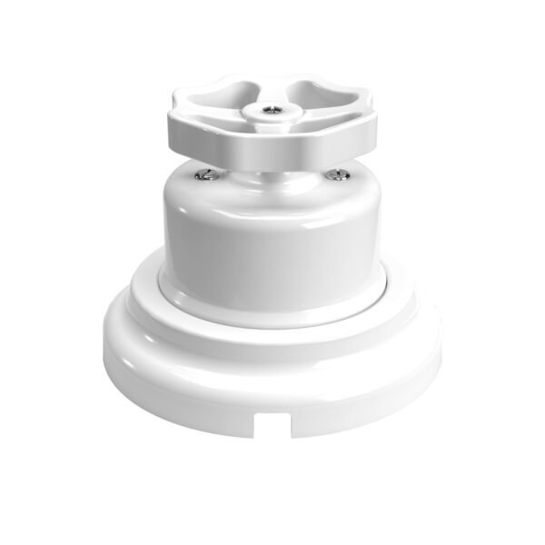 White porcelain switch with knob and base