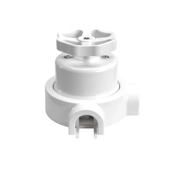 Porcelain switch nr.2 white with base for Conduits 1-3 outputs