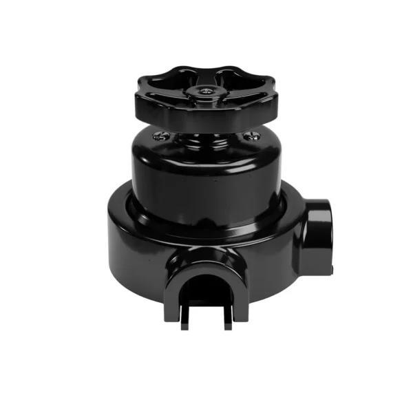Porcelain switch nr.2 black with base for Conduits 1-3 outputs