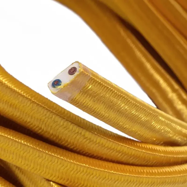 Gold flat viscose cable