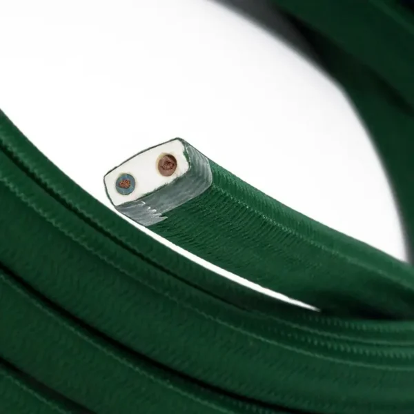 Dark green flat viscose cable