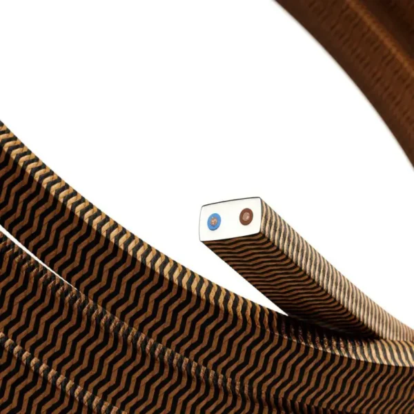Angular brown and black flat viscose cable