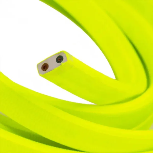 Yellow fluorescent flat viscose cable