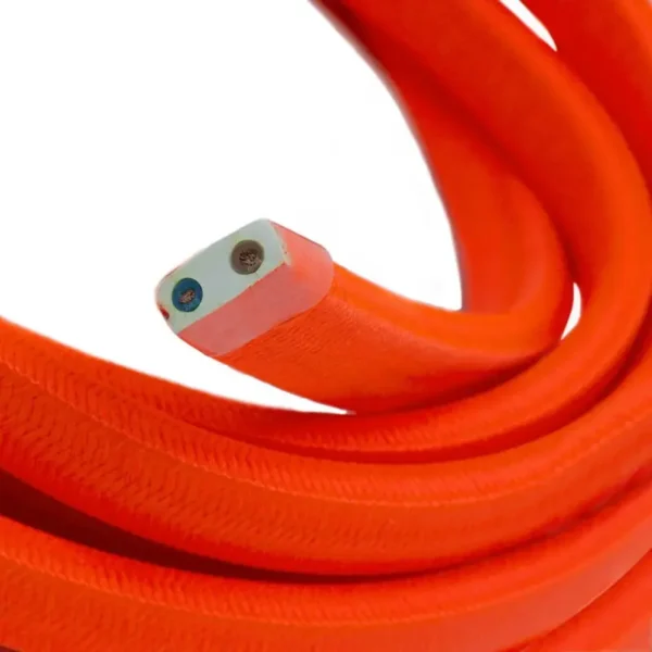 Orange fluorescent flat viscose cable