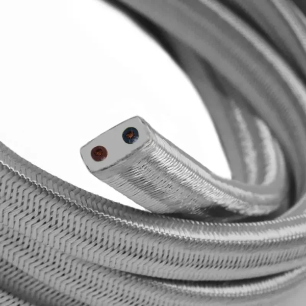 Silver flat viscose cable