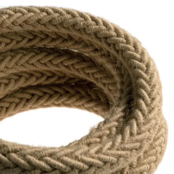 Jute fabric rope cable 2x0,75. Diameter 24mm